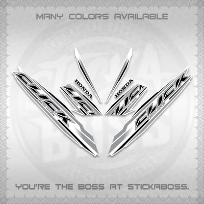 CLICK 125 V3 INDO FOR WHITE DECALS (2024 SV 13-A2 STYLE) STICKER KITS By STICKABOSS