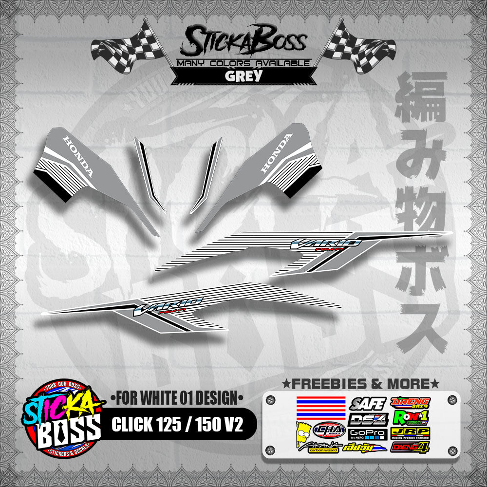 CLICK 125 / 150 V2 DECALS ( FOR WHITE 01 DESIGN )【WITH FREEBIES】