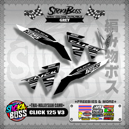 CLICK 125 V3 DECALS ( THAI-MALAYSIAN CAMO )【WITH FREEBIES】