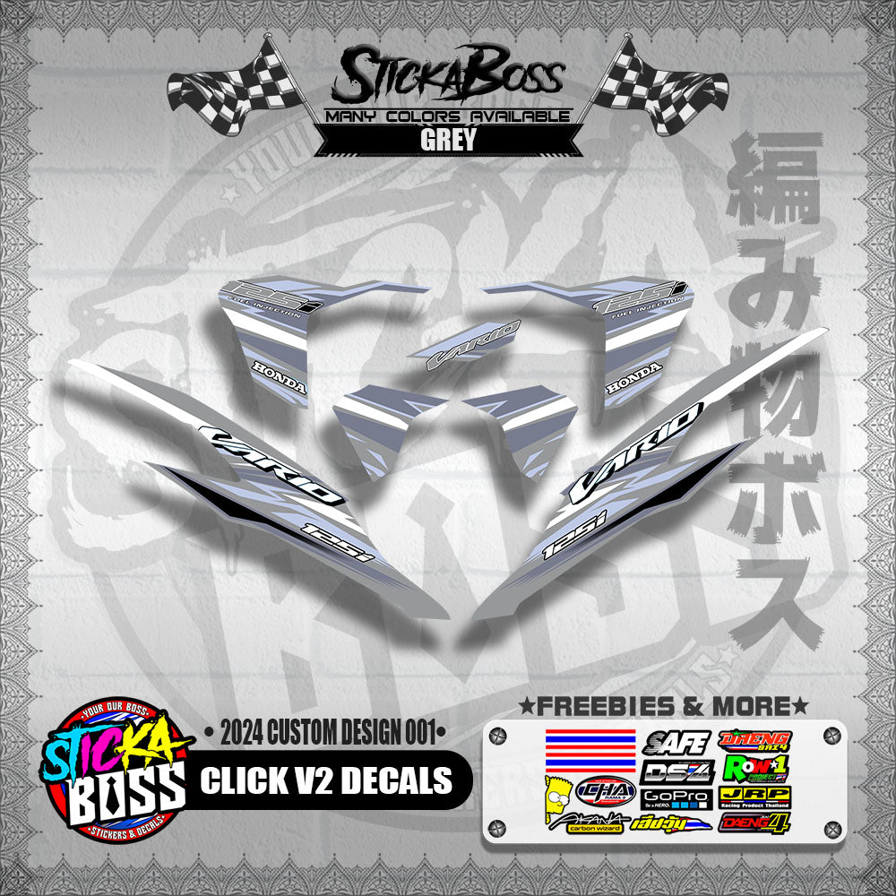 CLICK V2 DECALS ( 2024 CUSTOM DESIGN 001 )【WITH FREEBIES】