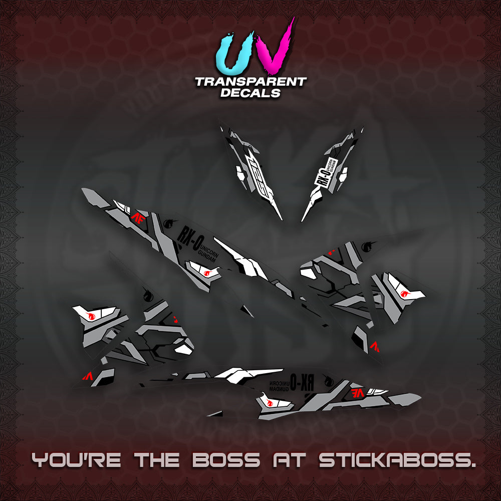CLICK V2 UV TRANSPARENT VARIO DECALS (RX-O UNICORN GD)STICKER DECALS By STICKABOSS
