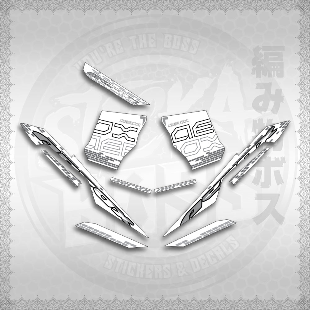 STICKER DECALS for AEROX V3 ALPHA TURBO INDO FOR WHITE (AV3NVBLDE) By STICKABOSS (SOFIE LAMINATED WATERPROOF)