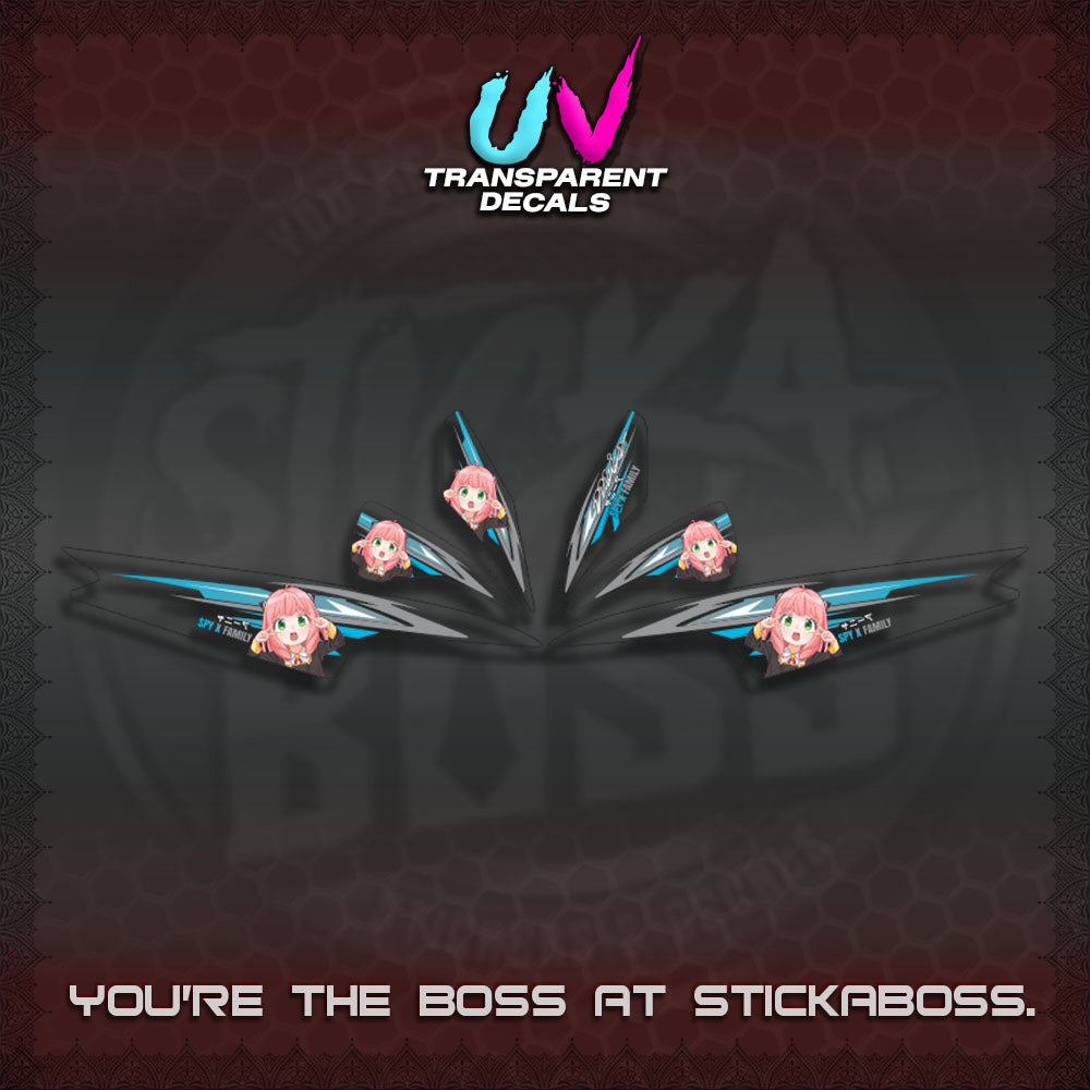 MIO SPORTY UV TRANSPARENT DECALS (2026 ANYA MOTIF DESIGN)STICKER DECALS By STICKABOSS