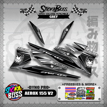 AEROX 155 V2 DECALS ( DYNO PRO )【WITH FREEBIES】