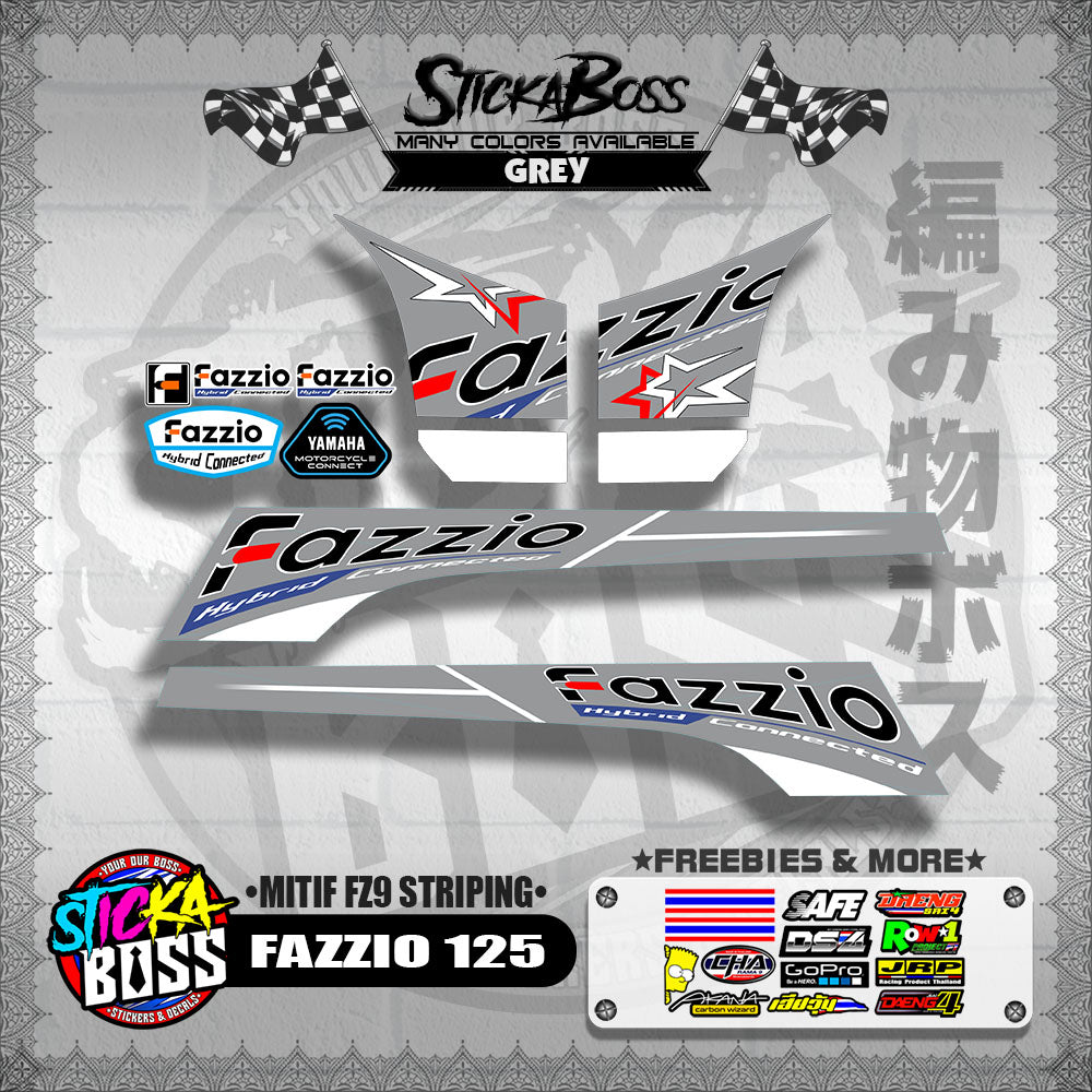 FAZZIO 125 DECALS ( MITIF FZ9 STRIPING )【WITH FREEBIES】