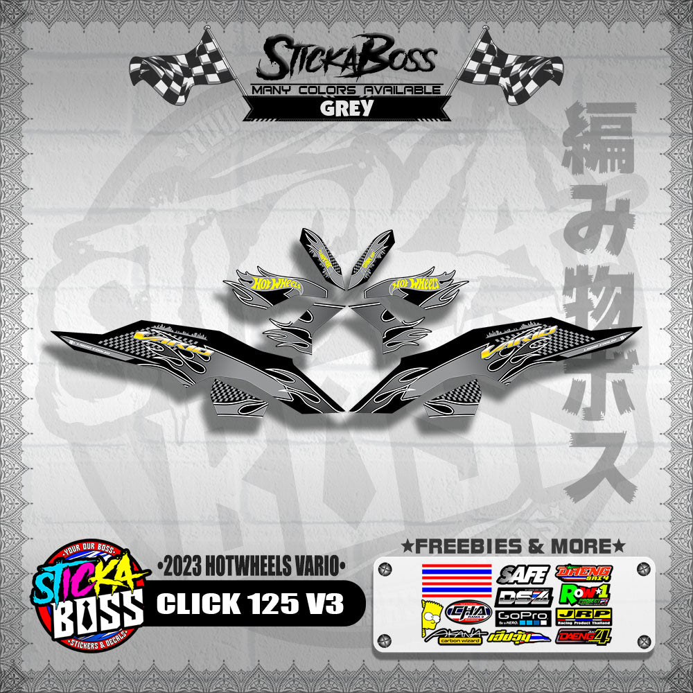 CLICK 125 V3 DECALS ( 2023 HOTWHEELS VARIO )【WITH FREEBIES】