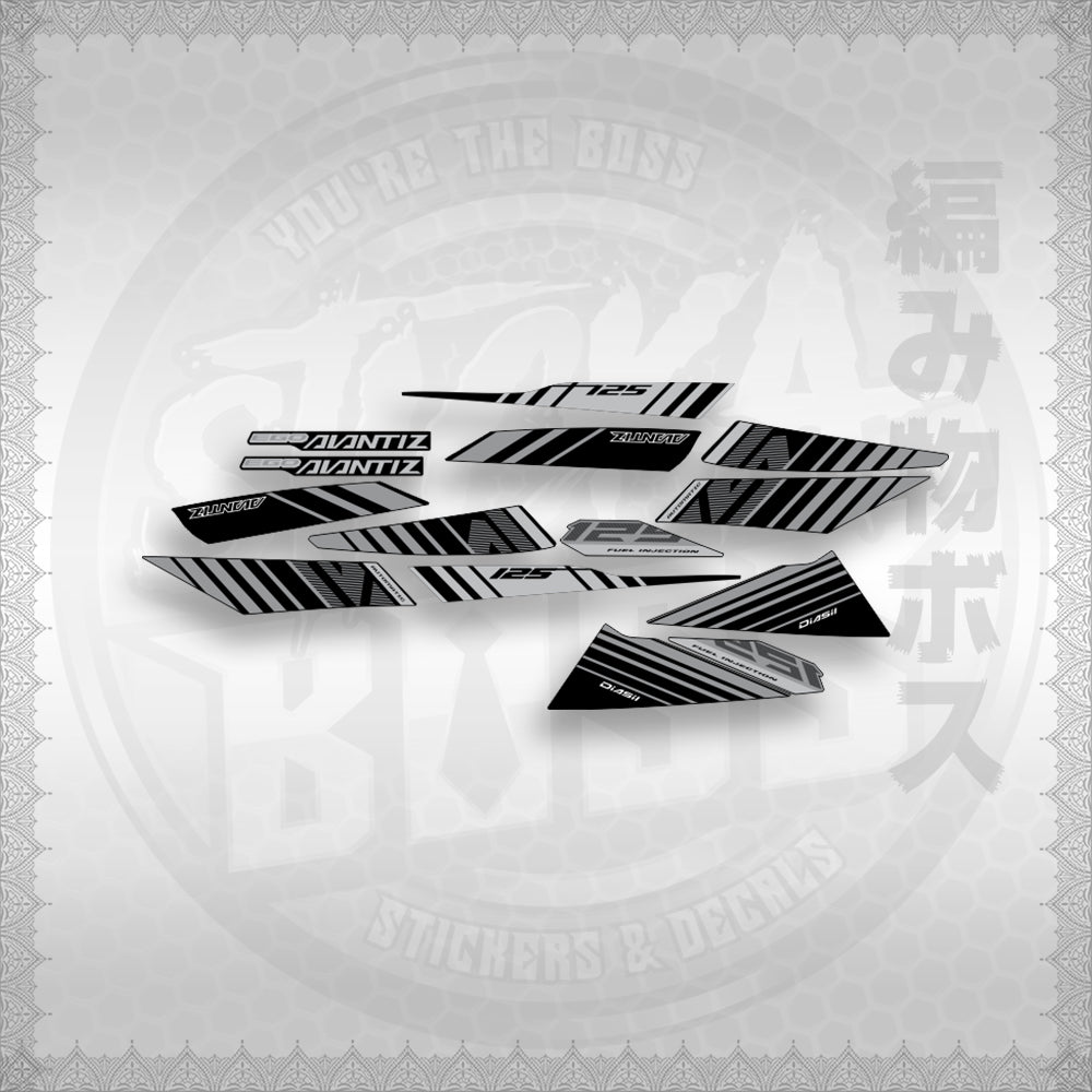 STICKER DECALS for MIO SOUL i125 (MSIEGAVBACU) By STICKABOSS (SOFIE LAMINATED WATERPROOF)