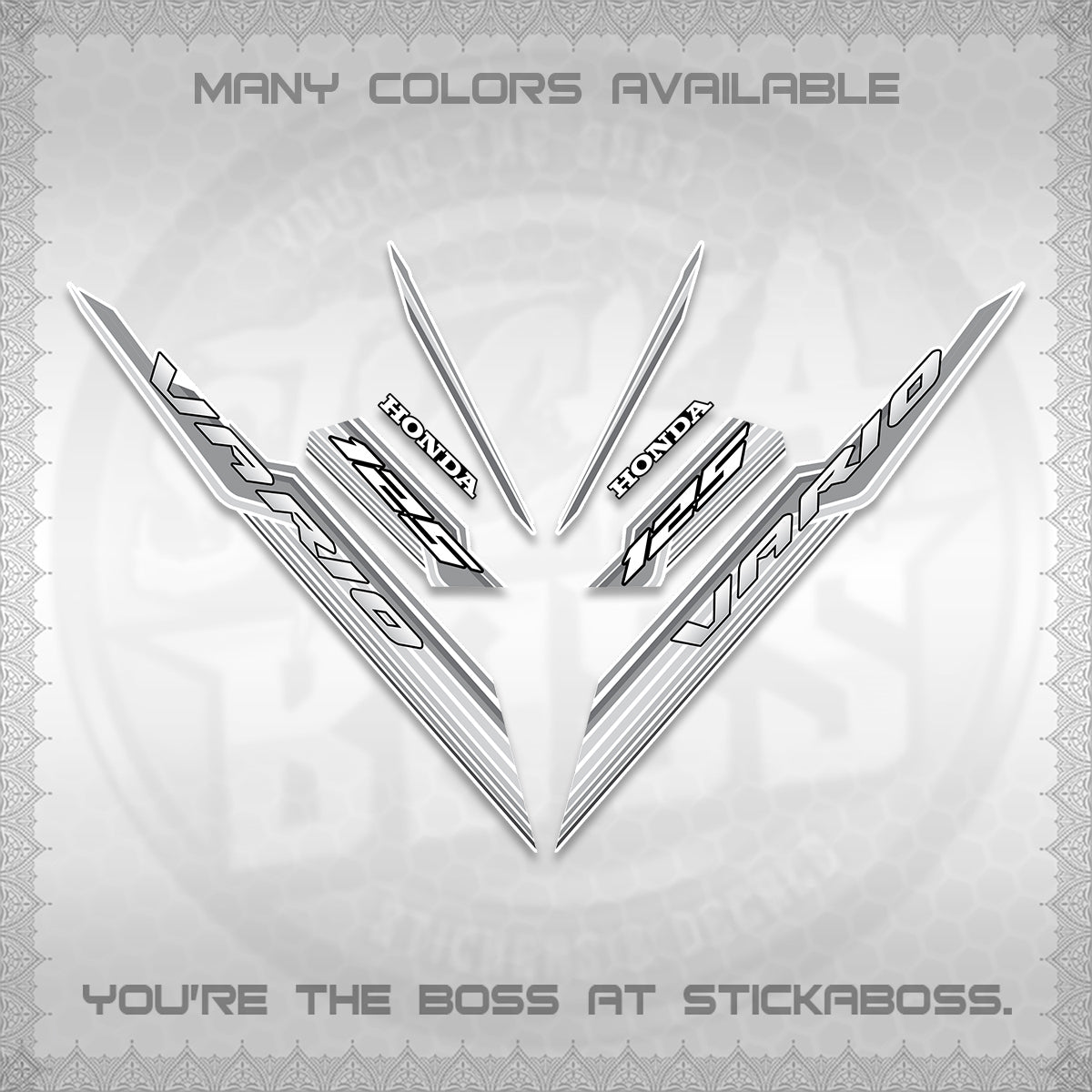 CLICK 125 V3 INDO FOR WHITE DECALS (2024 SV 07-A2 STYLE) STICKER KITS By STICKABOSS