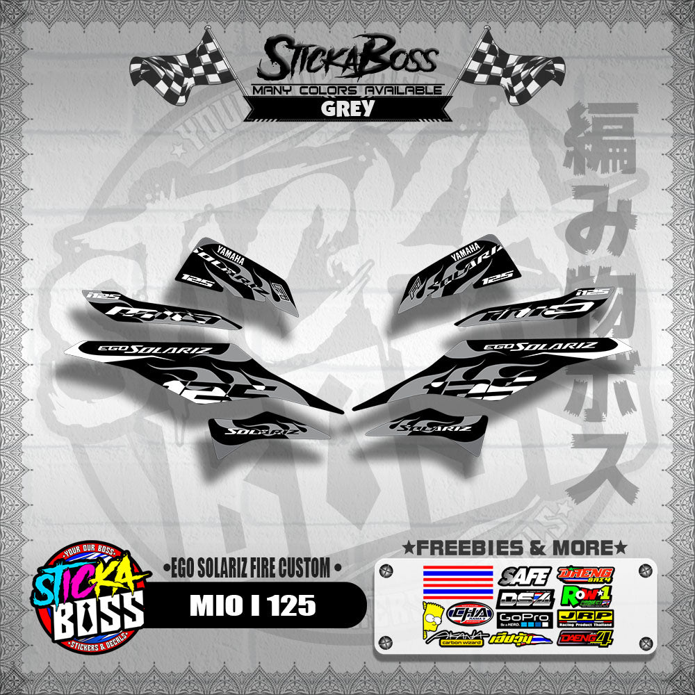 MIO I 125 DECALS ( EGO SOLARIZ FIRE CUSTOM )【WITH FREEBIES】