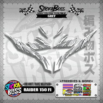 RAIDER 150 FI DECALS ( FOR WHITE TRAVIZ MALAYSIAN )【WITH FREEBIES】