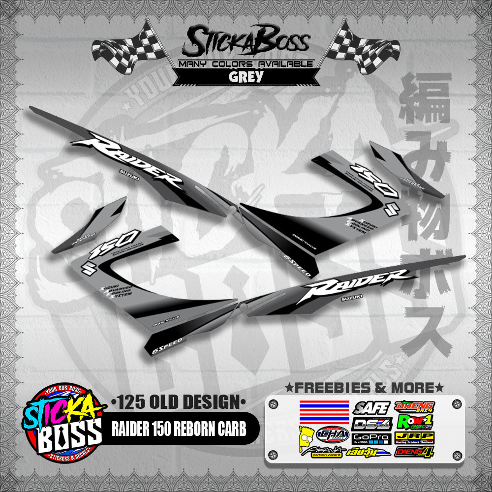 RAIDER 150 REBORN CARB DECALS ( 125 OLD DESIGN )【WITH FREEBIES】