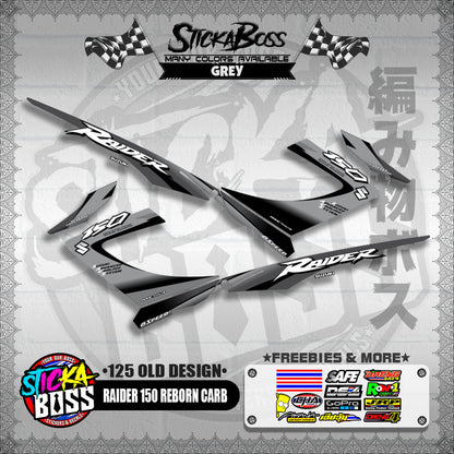 RAIDER 150 REBORN CARB DECALS ( 125 OLD DESIGN )【WITH FREEBIES】