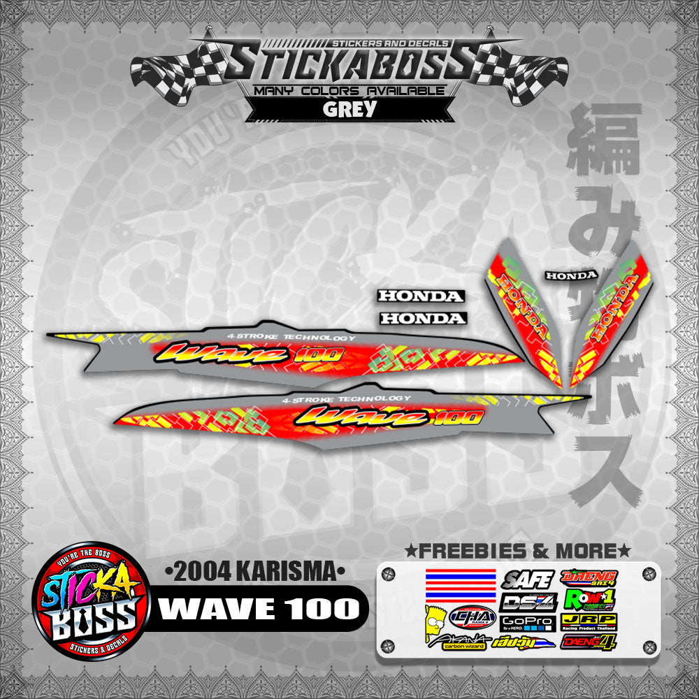WAVE 100 STICKER DECALS ( 2004 KARISMA )【WITH FREEBIES】
