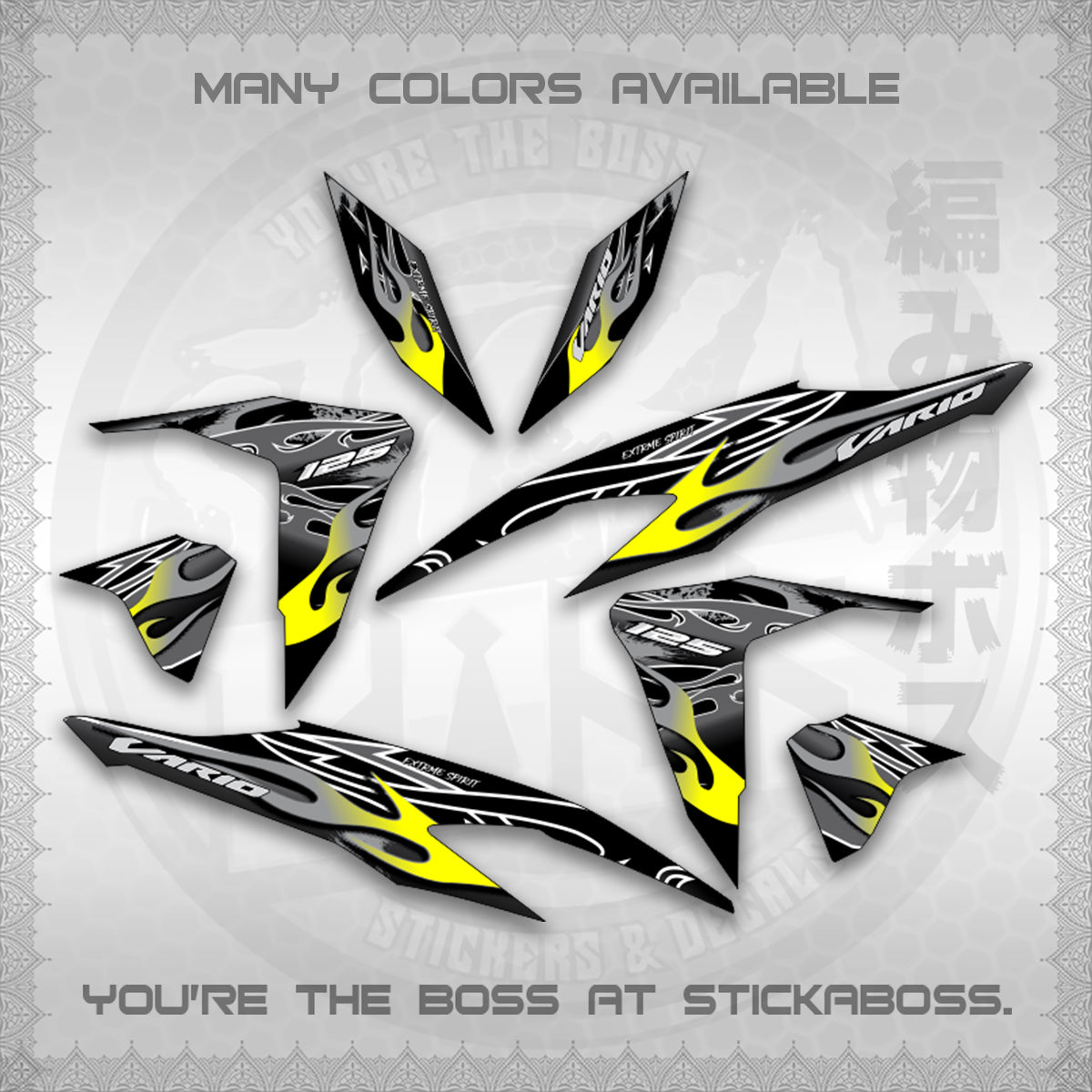 CLICK 125 V2 MALAY CONCEPT ( TRIBAL X FIRE CUSTOM ) STICKER DECALS By STICKABOSS