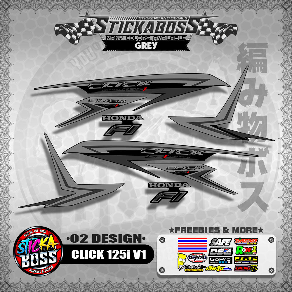 CLICK 125I V1 STOCK DECALS ( 02 DESIGN )【WITH FREEBIES】