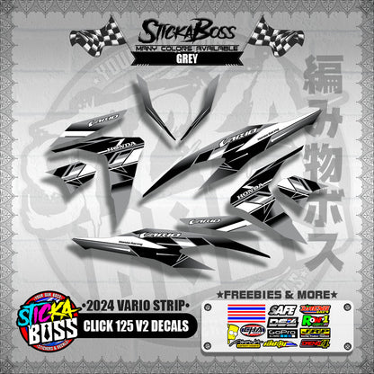 CLICK 125 V2 DECALS ( 2024 VARIO STRIP )【WITH FREEBIES】