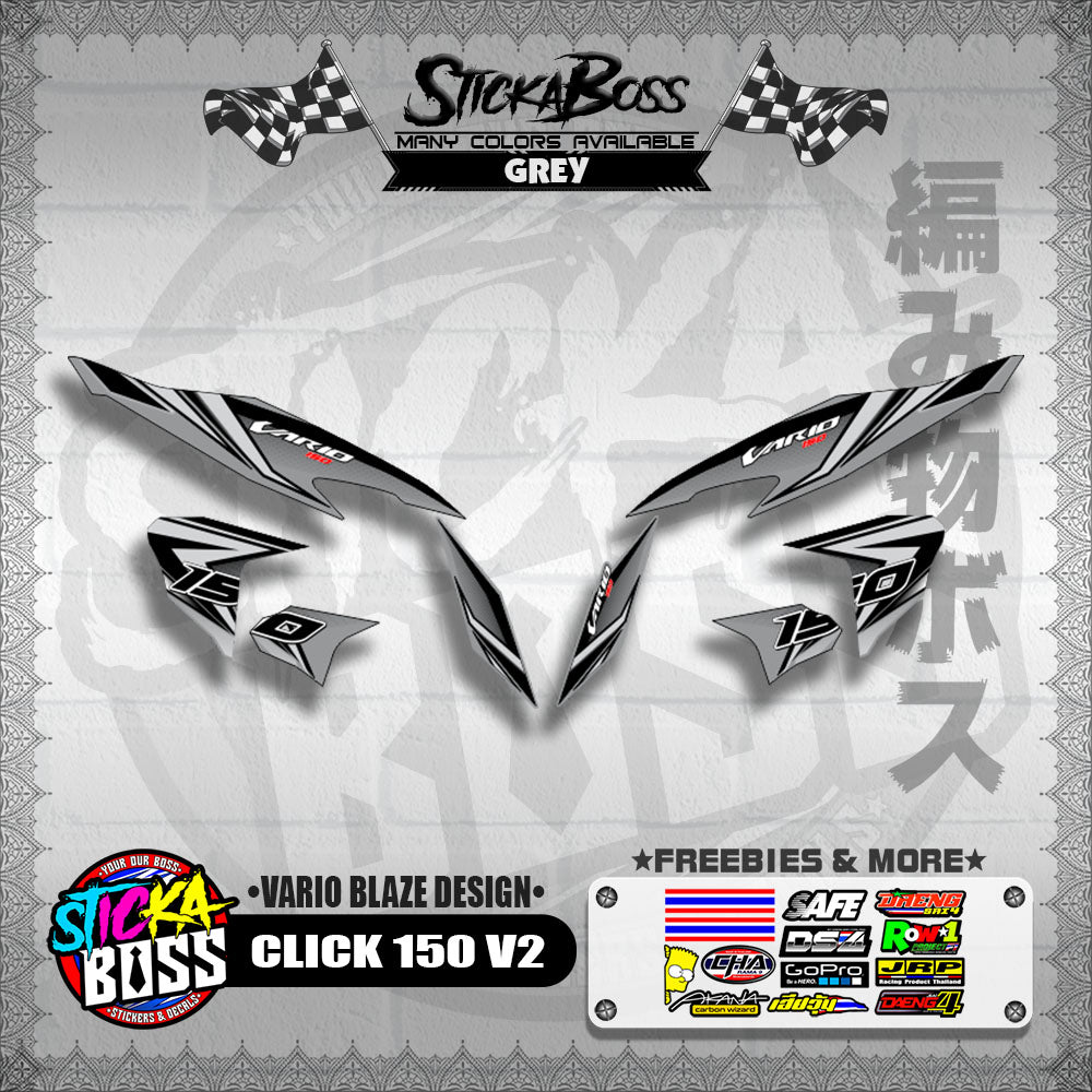 CLICK 150 V2 DECALS ( VARIO BLAZE DESIGN )【WITH FREEBIES】