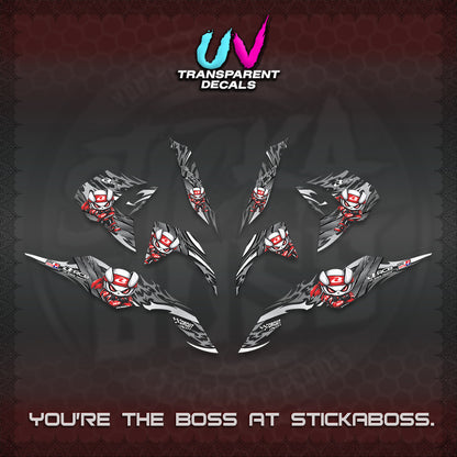 CLICK 125 V3 UV TRANSPARENT DECALS (2026 NEW RCB 2.0 DESIGN) STICKER KITS BY STICKABOSS