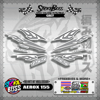 AEROX 155 DECALS ( FOR WHITE HOT WHEELS DESIGNS )【WITH FREEBIES】
