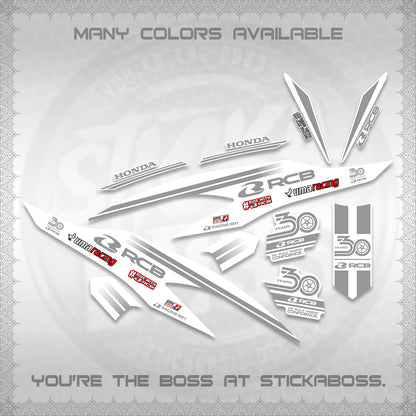 CLICK 125 V2 FOR WHITE DECALS (2026 30TH ANNIVERSARY RACING DESIGN) STICKER DECALS BY STICKABOSS