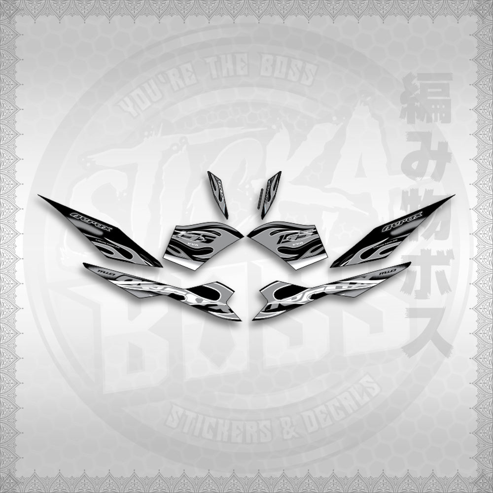 STICKER DECALS for AEROX V3 ALPHA TURBO INDO (AV311TRED) By STICKABOSS (SOFIE LAMINATED WATERPROOF)