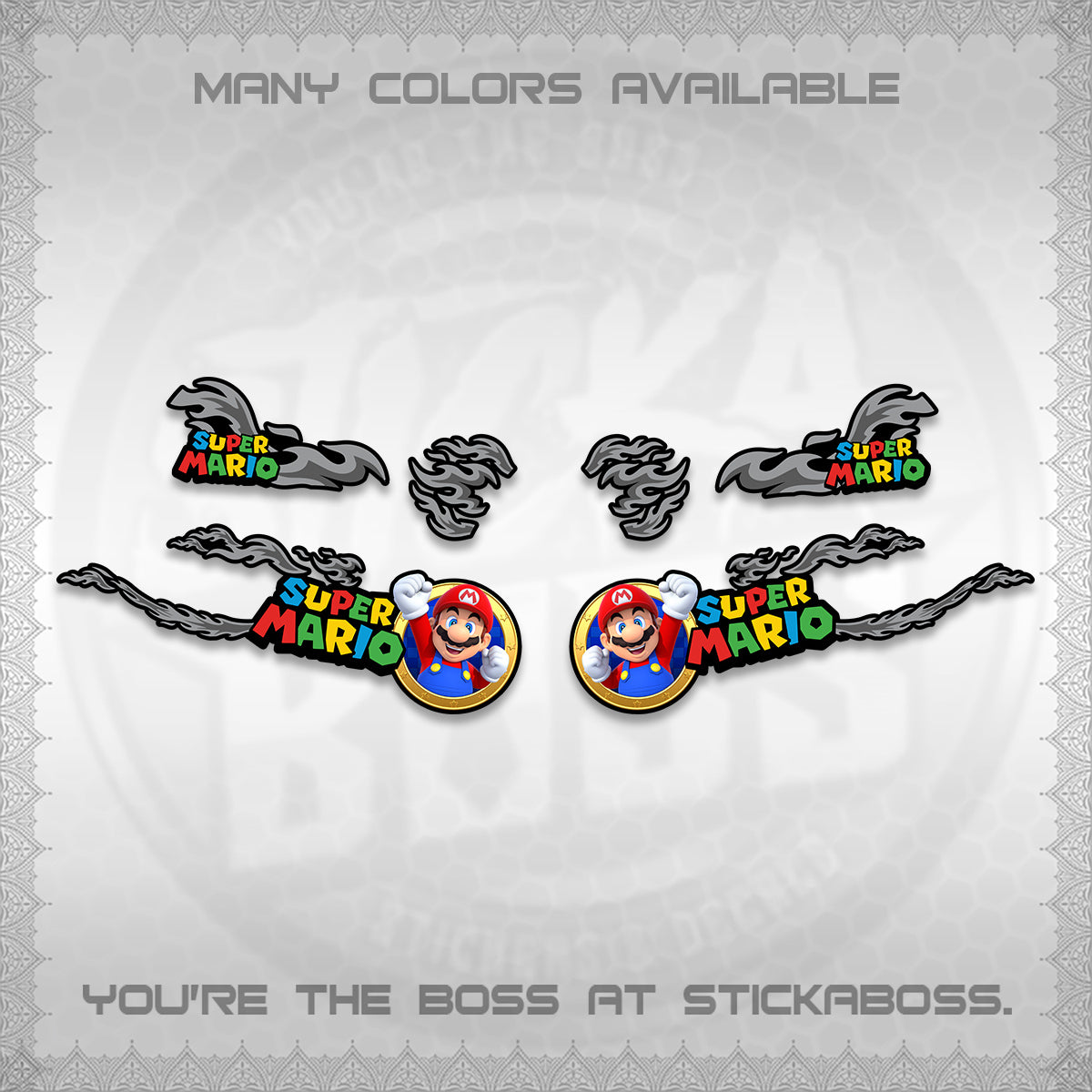 FAZZIO DECALS (FLAMES 02 SUPER-M MOTIF) STICKER KITS BY STICKABOSS