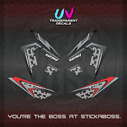CLICK 125 V4 VIETNAM UV TRANSPARENT DECALS (2026 TERBARU MOTIF DESIGN) STICKER KITS BY STICKABOSS