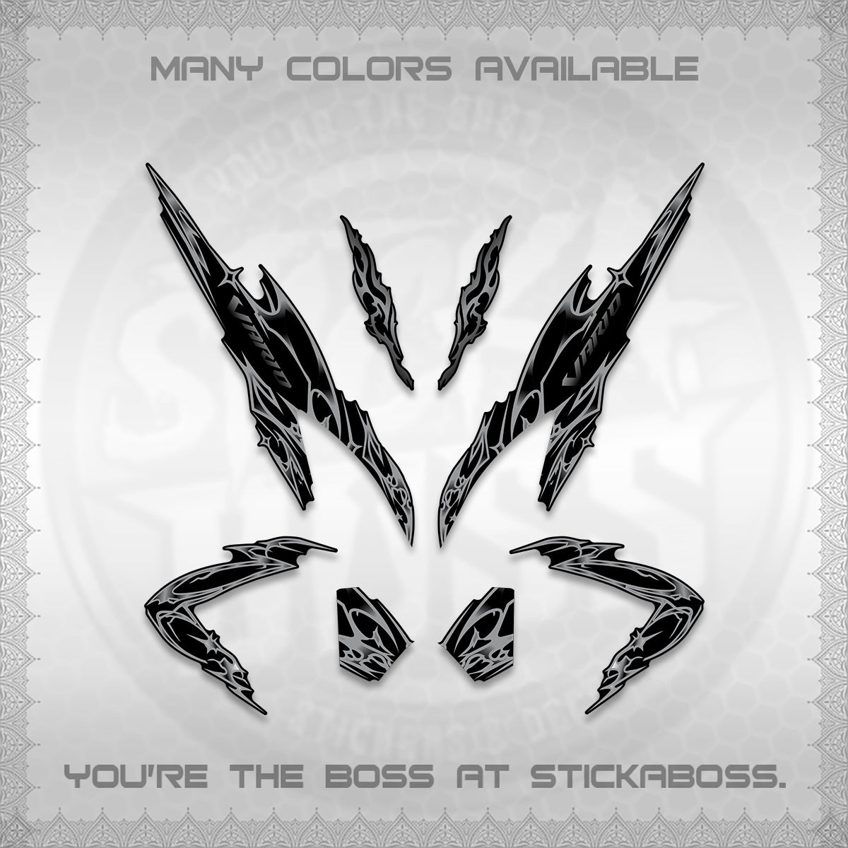 CLICK 125 V2 VARIO DECALS (2026 TRIBAL LIGHTNING DESIGN) STICKER KITS BY STICKABOSS