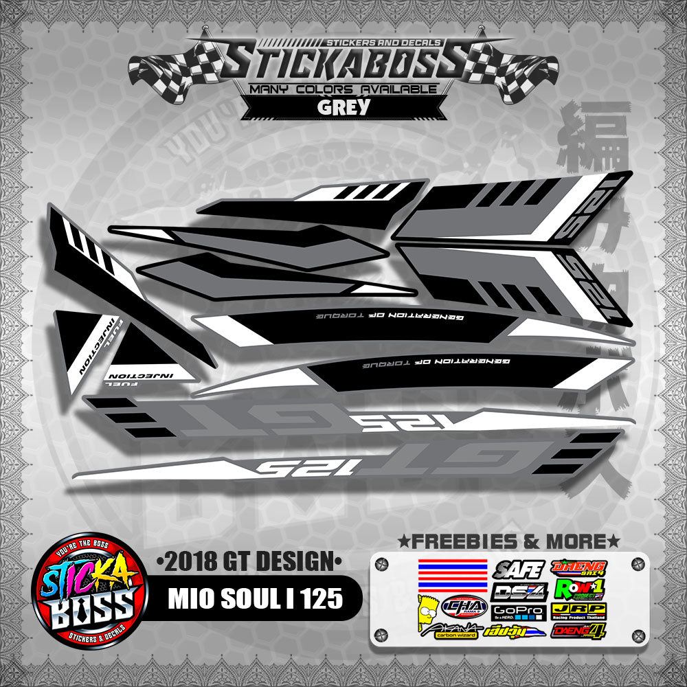 MIO SOUL i 125 DECALS ( 2018 GT DESIGN ) 【WITH FREEBIES】