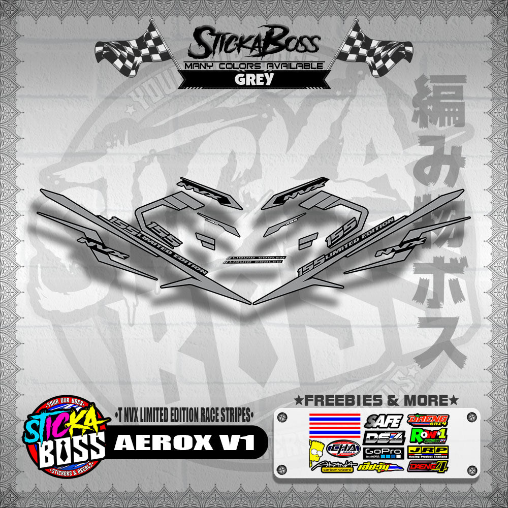 AEROX V1 DECALS ( NVX LIMITED EDITION RACE STRIPES )【WITH FREEBIES】
