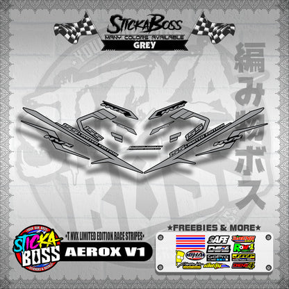 AEROX V1 DECALS ( NVX LIMITED EDITION RACE STRIPES )【WITH FREEBIES】