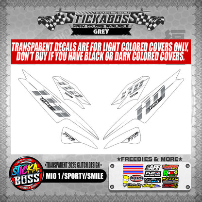 MIO 1/SPORTY/SMILE STICKER DECALS ( TRANSPARENT 2025 GLITCH DESIGN )【WITH FREEBIES】