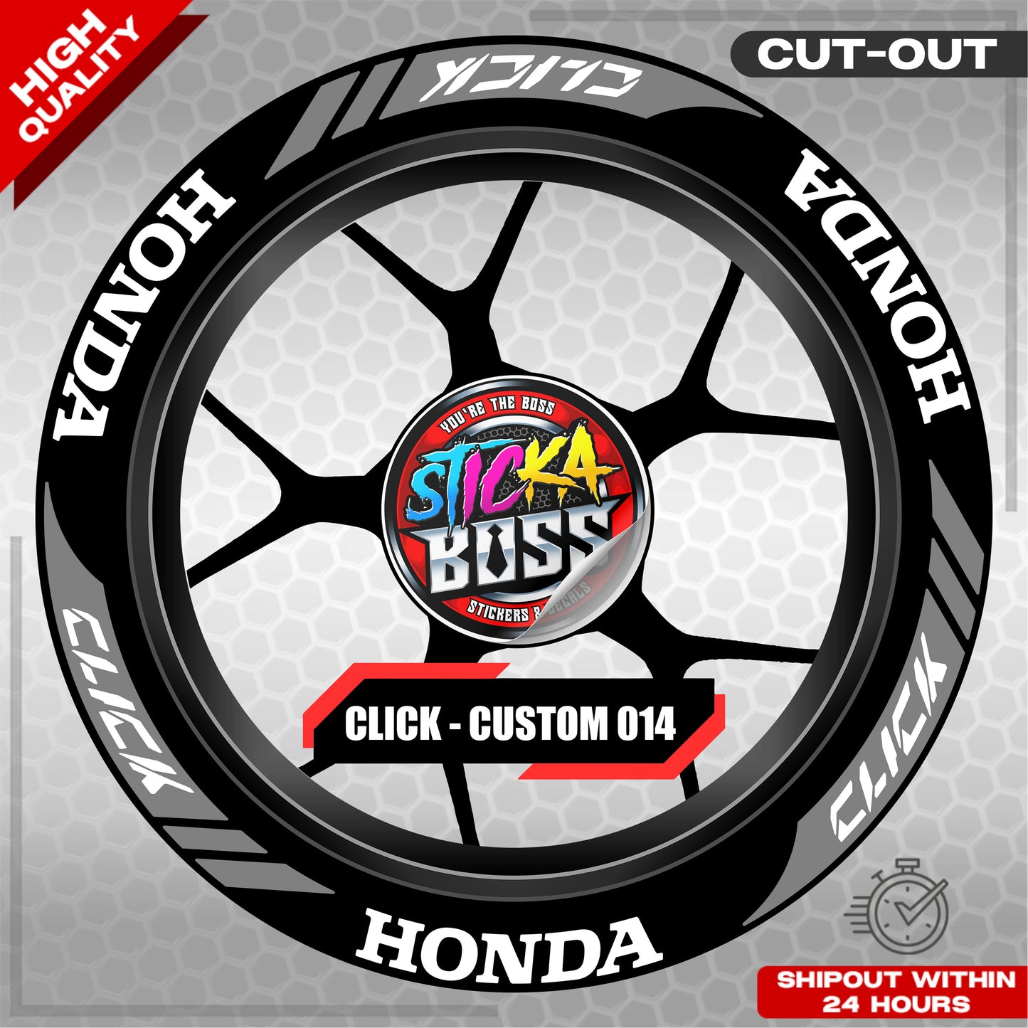 CLICK 125 / 150 / 160 MAG STICKER SET  ( 2 MAGS ) - CUSTOM 014 | VINYL WATERPROOF CUT-OUT DECALS