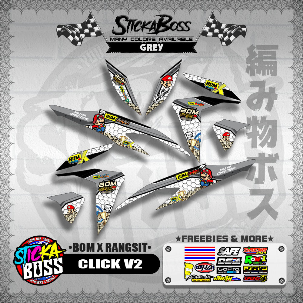 CLICK V2 INDO CONCEPT DECALS ( BOM X RANGSIT )【WITH FREEBIES】