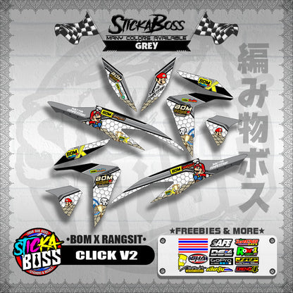 CLICK V2 INDO CONCEPT DECALS ( BOM X RANGSIT )【WITH FREEBIES】