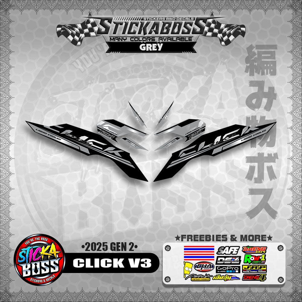 CLICK V3 INDO STICKER DECALS ( 2025 GEN 2 )【WITH FREEBIES】