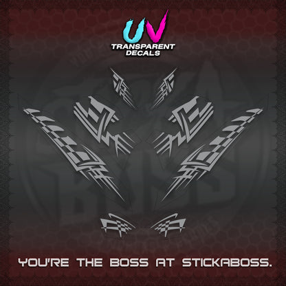 CLICK 125 V3 VARIO INDO-MALAY UV TRANSPARENT DECALS (2026 TRIBAL LINES DESIGN) STICKER DECALS By STICKABOSS