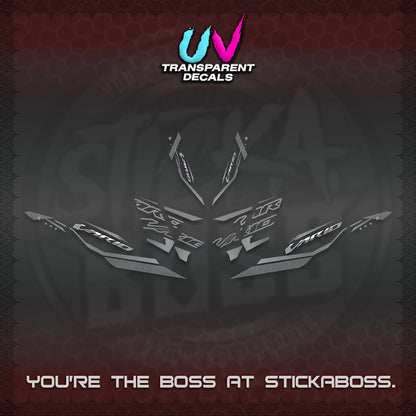 CLICK 125 V4 VARIO UV TRANSPARENT DECALS (2026 WHITE EDITION DESIGN) STICKER KITS By STICKABOSS