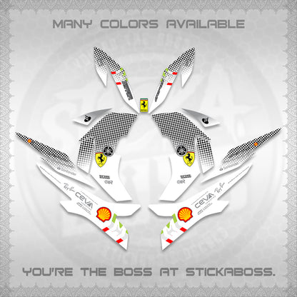 AEROX V2 FOR WHITE DECALS (2026 HORSE RACE DESIGN) STICKER DECALS By STICKABOSS
