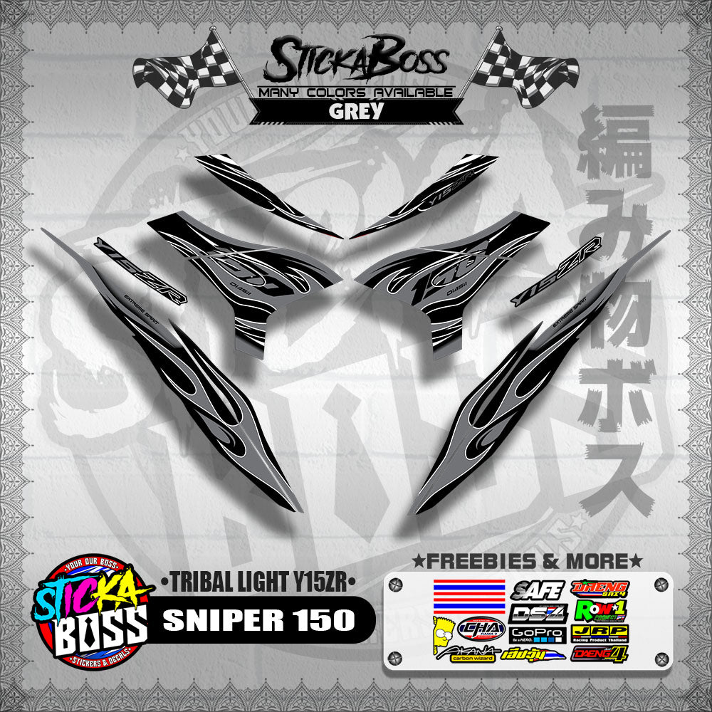 SNIPER 150 DECALS ( TRIBAL LIGHT Y15ZR )[ PREMIUM GLOSSY LAMINATED ]【WITH FREEBIES】