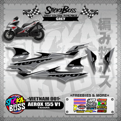 AEROX 155 V1 DECALS ( VIETNAM 001 )【WITH FREEBIES】