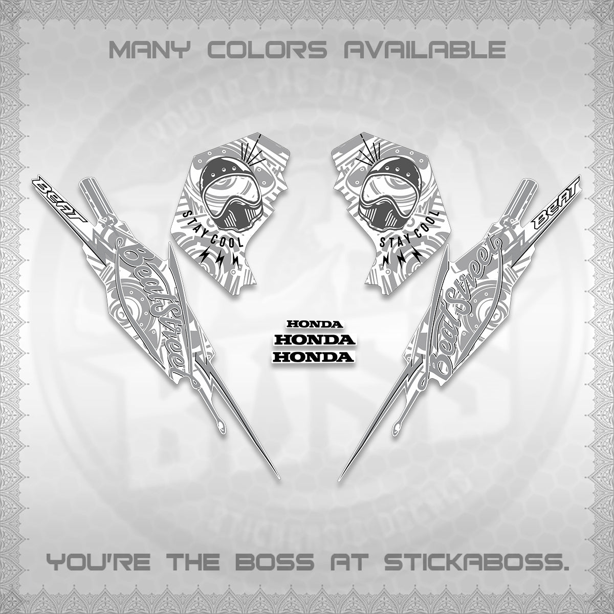 BEAT FI V2 FOR WHITE DECALS (2026 BEATSTREET DESIGN) STICKER KITS BY STICKABOSS