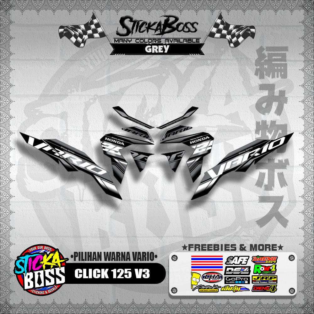 CLICK 125 V3 MALAYSIAN DECALS ( PILIHAN WARNA VARIO )【WITH FREEBIES】