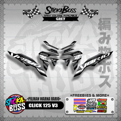CLICK 125 V3 MALAYSIAN DECALS ( PILIHAN WARNA VARIO )【WITH FREEBIES】