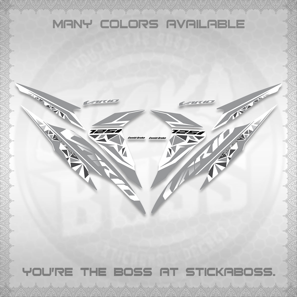 CLICK 125 V2 VARIO FOR WHITE DECALS (2018–2022 STYLE DESIGN) STICKER DECALS BY STICKABOSS