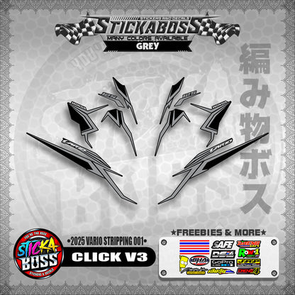 CLICK V3 STICKER DECALS ( 2025 VARIO STRIPPING 001 )【WITH FREEBIES】