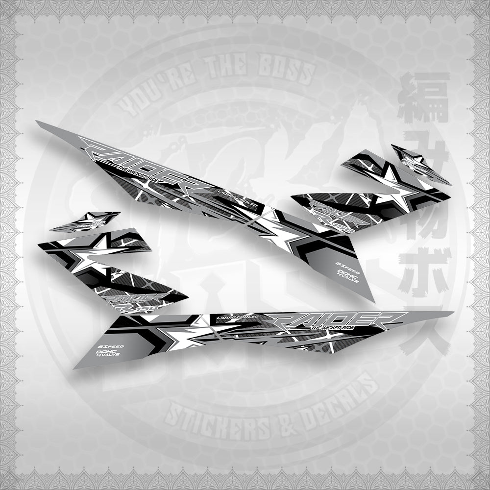 STICKER DECALS for RAIDER 150 FI (RFISATHMATH04) By STICKABOSS (SOFIE LAMINATED WATERPROOF)