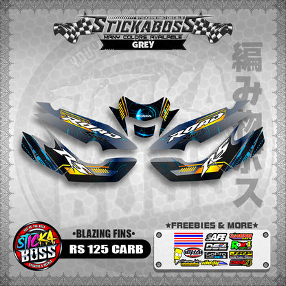 RS 125 CARB STICKER DECALS ( BLAZING FINS )【WITH FREEBIES】
