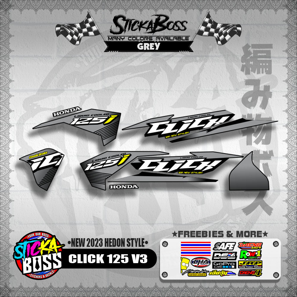 CLICK 125 V3 DECALS ( NEW 2023 HEDON STYLE )【WITH FREEBIES】