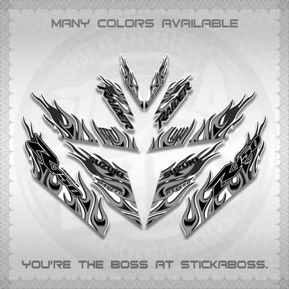 RAIDER 150 Fi FOR WHITE DECALS (API TERBARU VIRAL ELEGAN)STICKER DECALS BY STICKABOSS